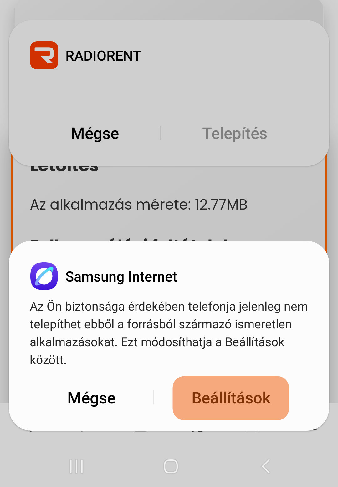 Ismeretlen források engedélyezése